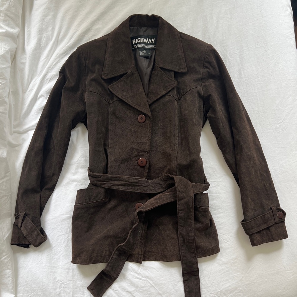 Brown Women's Suede Leather Jacket